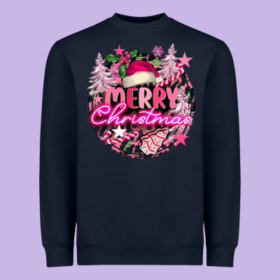 Pink Merry Christmas Heavyweight Sweatshirt Designed By Fadigitalartstudio
