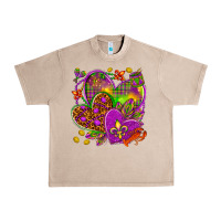 Mardi Gras Hearts Urban Heavy Tee | Teevron