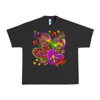 Pigment Black Mardi Gras hearts Urban Heavy Tee - HowdyJamesFarm