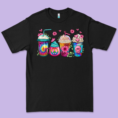 Tie Dye Hippie Coffee Cups Premium Tee Designed By Jasminsmagicworld