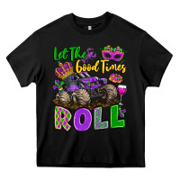 Black let the good times roll with mardi gras monster tr Heavy Core Tee - LillyAllenDesigns