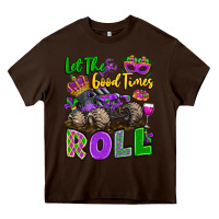 Chocolate Brown let the good times roll with mardi gras monster tr Heavy Core Tee - LillyAllenDesigns