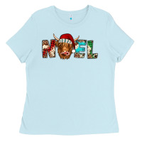 Baby Blue noel highland cow Ladies Tee - Jasminsmagicworld