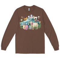 Chestnut Easter truck farm animals Easter Day Long Sleeve Tee - HowdyJamesFarm