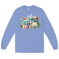 Colony Blue Easter truck farm animals Easter Day Long Sleeve Tee - HowdyJamesFarm