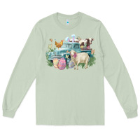 Matcha Easter truck farm animals Easter Day Long Sleeve Tee - HowdyJamesFarm