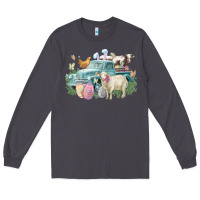 Smoke Easter truck farm animals Easter Day Long Sleeve Tee - HowdyJamesFarm
