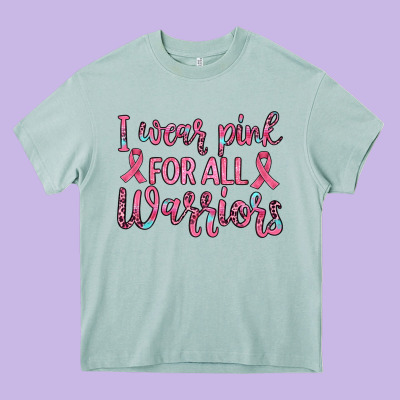 I Wear Pink For All Warriors Heavy Core Tee Designed By Jahusdesignshop