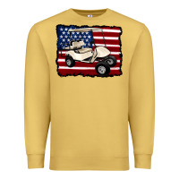 Antique Gold golf cart american flag Premium Sweatshirt - Artiststas