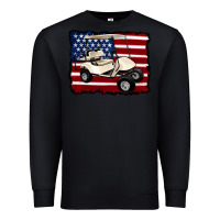 Black golf cart american flag Premium Sweatshirt - Artiststas