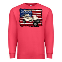 Cardinal golf cart american flag Premium Sweatshirt - Artiststas