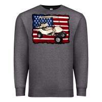 Charcoal Heather golf cart american flag Premium Sweatshirt - Artiststas