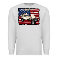 Dove Grey golf cart american flag Premium Sweatshirt - Artiststas