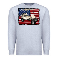 Heather Grey golf cart american flag Premium Sweatshirt - Artiststas