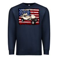 Navy golf cart american flag Premium Sweatshirt - Artiststas