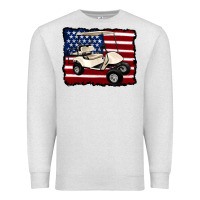 Oatmeal Heather golf cart american flag Premium Sweatshirt - Artiststas