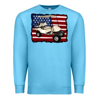 Ocean Blue golf cart american flag Premium Sweatshirt - Artiststas