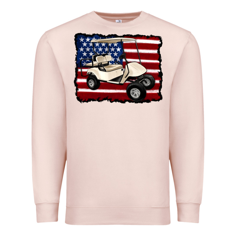 Golf Cart American Flag Premium Sweatshirt by Artiststas | Teevron