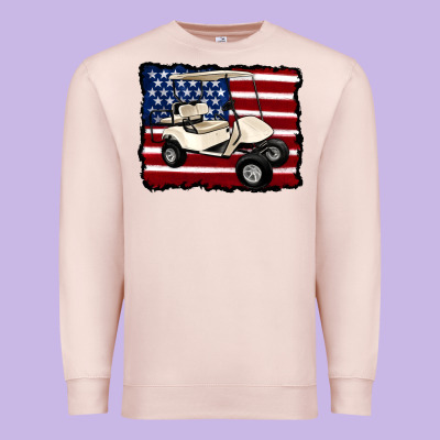 Golf Cart American Flag Premium Sweatshirt Designed By Artiststas
