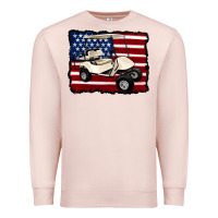 Pale Pink golf cart american flag Premium Sweatshirt - Artiststas