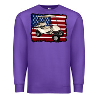 Purple golf cart american flag Premium Sweatshirt - Artiststas