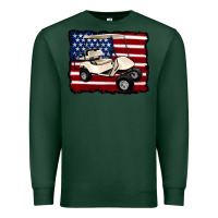 Sports Green golf cart american flag Premium Sweatshirt - Artiststas