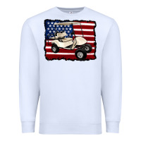 White golf cart american flag Premium Sweatshirt - Artiststas