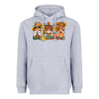 Heather Grey fall gnomes pumpkin sunflowers Heavyweight Hoodie - Artiststas
