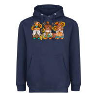 Navy fall gnomes pumpkin sunflowers Heavyweight Hoodie - Artiststas
