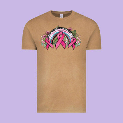 Cancer Ribbon Rainbow Cancer Awareness Vintage Tee Designed By Howdyjamesfarm