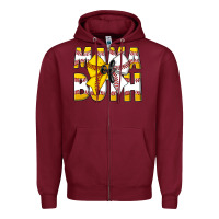 Burgundy Mama Of Both Zipper Hoodie - CowhideDigitalArt