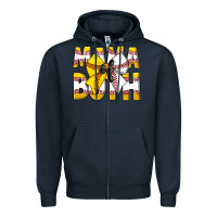 Navy Mama Of Both Zipper Hoodie - CowhideDigitalArt