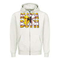 Oatmeal Heather Mama Of Both Zipper Hoodie - CowhideDigitalArt