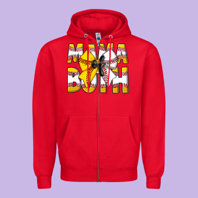 Mama Of Both Zipper Hoodie Designed By Cowhidedigitalart
