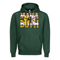 Sports Green Mama Of Both Zipper Hoodie - CowhideDigitalArt