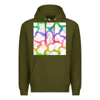 Army Green watercolor rainbow cow seamless pattern Premium Hoodie - BundleAndBundleShop