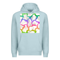 Blue Mist watercolor rainbow cow seamless pattern Premium Hoodie - BundleAndBundleShop