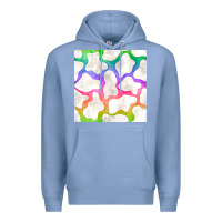 Colony Blue watercolor rainbow cow seamless pattern Premium Hoodie - BundleAndBundleShop