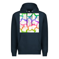 Navy watercolor rainbow cow seamless pattern Premium Hoodie - BundleAndBundleShop