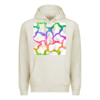 Oatmeal Heather watercolor rainbow cow seamless pattern Premium Hoodie - BundleAndBundleShop