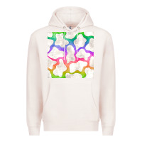 Pale Pink watercolor rainbow cow seamless pattern Premium Hoodie - BundleAndBundleShop