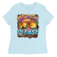 Baby Blue becach please Ladies Tee - BarkalooDesign