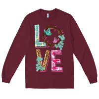 Burgundy Love crown of the thorns Easter Day Long Sleeve Tee - HowdyJamesFarm