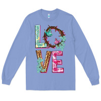 Colony Blue Love crown of the thorns Easter Day Long Sleeve Tee - HowdyJamesFarm