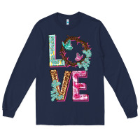 Navy Love crown of the thorns Easter Day Long Sleeve Tee - HowdyJamesFarm
