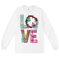 White Love crown of the thorns Easter Day Long Sleeve Tee - HowdyJamesFarm