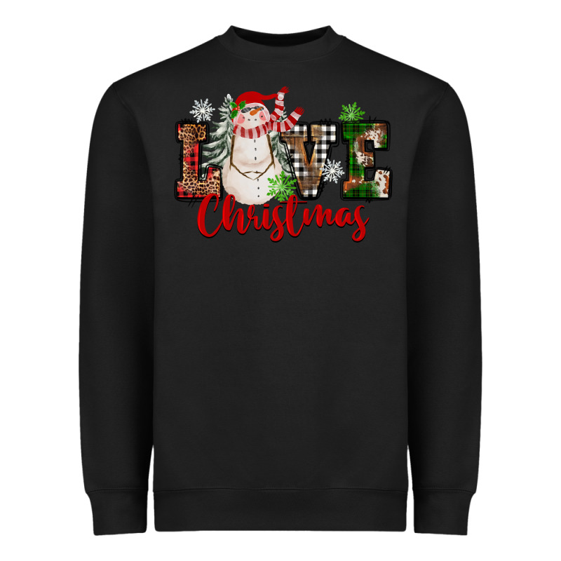 Love Christmas Snowman Heavyweight Sweatshirt by FaDigitalArtStudio | Teevron
