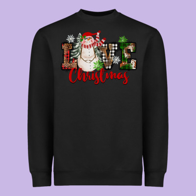 Love Christmas Snowman Heavyweight Sweatshirt Designed By Fadigitalartstudio