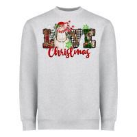 Heather Grey Love Christmas Snowman Heavyweight Sweatshirt - FaDigitalArtStudio