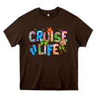 Chocolate Brown cruise life Heavy Core Tee - LillyAllenDesigns